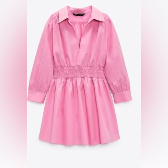 Zara Dresses Zara Pink Short Poplin Dress Poshmark